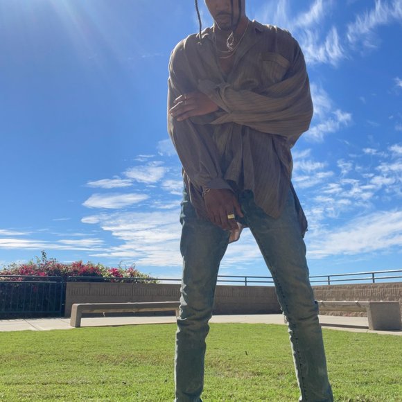 Faith Connexion 1/3 button up Silk & Viscose Striped Shirt - Picture 4 of 10